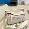 디자이너 크로스 바디 토트 가방 여성 핸드백 퍼즐 기하학적 어깨 가방 디자이너 가방 패션 크로스 바디 백 대비 컬러 패치 워크 지갑 편지 24x15cm
