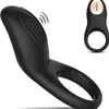 Erocoom Full Silicone Vibrating Sagitta Remote Control Cock Ring - Vattentät laddningsbar penisringvibrator med 8 lägen - Sexleksak för manliga eller par (svart)