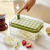 Ice Cream Tools Ice Cube Tray with Storage Box One-button Press Quick Ice Cube Maker Mold Gadget for Kitchen Whiskey Cocktail Tea Coffee Drinks L240319