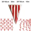 Party Decoration 10/30m Carnival Theme Decorations Red and White Striped Pennant Ban Children Birthday Banners