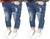 Mihkalev Fashion kids ripped jeans for girl distrressed jeans 2018 spring children broken hole pants baby girls trousers costume3087261