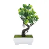 Fiori decorativi Pino artificiale Bonsai Simulazione Fiore Fiore Pianta in vaso Ornamenti Home Office El Decorazione da tavolo