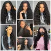 Wigs Brasilian Kinky Curly 4x4 Chiusura di pizzo con peli per bambini al 100% Remy Human Hair Chiusure Free/Middle Part Natural Colore Free Ship