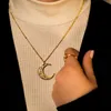 Nuovi gioielli di moda Collana luna araba in acciaio inossidabile placcato oro 18k senza catrame