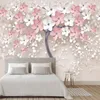 Wallpapers Modern Peel and Stick Accepteer voor woonkamerdecoratie Bloemenboom 3d Abstract Contact Muurpapier Home Decor