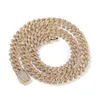 10mm Miami Cuban Link Box Clasp Halsband Bling 5A Zircon Charm Iced Out Mens Hip Hop Baguette Chain Women