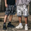 Shorts pour hommes Été Nouveau Short De Fleur De Cajou Hommes À La Mode Hip-hop Lâche Casual Sport De Plein Air Basket-Ball À Lacets Taille Élastique Pantalon Court Y240320