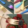 Gabeln 1pc Buntes Tea Fork Obst Edelstahl Tischgeschirr Dessert Kuchen Snack Salat Noten Geschirr Besteck Küchenutensilien