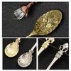 Spoons 1/2PCS Tea Spoon Crystal Head Creative Wholesale Mini Coffee Vintage Dining Bar Kitchen Accessories Tableware