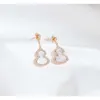 豪華なジュエリーQeelins Earring Gourd Earrings 925 Silver Plated 18K Rose Gold Long White Fritillaria Earrings Red Gourd Earrings Earcasesories