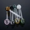 Strawberry Shape Mini Pipe Oil Burner Double Burner Pipes 25mm Joint Heady Skull Glass Pipe Pyrex Heady Glass Smoking Pipes SW42