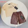 2024 barn designerkläder set baby flickor pojkar shorts kjol blommor bokstav set barn lyxig original etikett uppsättning tjej barnkläder set bokstavs ärm