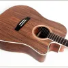 Guitar Guitar All Walnut Acoustic Electric SteelString 40 41 Inches Guitarra 6 Strings Folk Pop Cutaway Wood Color Guitars Pickup
