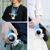 Electric Fans Personal Neck Fan USB Charging Astronaut Small Fan Handheld Hanging Neck Creative Bladeless Mini Fan Easy to UseY240320