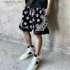 Shorts masculins High Street Chic Cashewif Fleur Shorts baggy Hommes et femmes Sports rétro Shorts hip hop