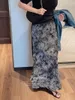 Skirts Tie Dye Long Skirt Y2k Woman Clothing Spring Summer 2024 Korean Style Luxury Fashion Vintage High Waist Lolita Tulle Sexy Gothic