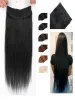 Piece VSR 60cm 65cm 100g 150g 200g 260g Clipin One Piece 100% Human Hair Fish Line Invisible Wire Hair Extensions