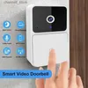 Dörrklockor WiFi Video Doorbell Camera Wireless Night Vision Smart Home Safety HD Doorbell Two-Way Intercom Voice Changey240320