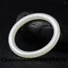 Bangle Send Certificate White Jade Women äkta naturliga Hetian Real Jades Bangles Elegant Princess Grade A -armband