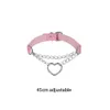 Pendant Necklaces Pink Sexy Trendy Rock Gothic Collar Necklaces Jewelry Gothic Leather Heart Rivets Harajuku Punk Choker Necklace for Women GiftL2403L2403