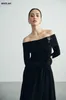 Seksowna sukienka Dempsey Dobra materiał 70% Tencel 30% wełniany biały producenci mrówek design eleganckie ubrania eleganckie długie sukienki