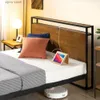 Другие постельные принадлежности Каркас кровати на платформе из бамбука и металла 37 дюймов без пружинной коробки / деревянная опора / легко собирается без полок Y240320