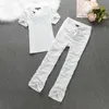 2024 sommer Frauen V-ausschnitt Kurzarm Top und Lange Hosen Set Zwei Stück Set frauen Casual Sportswear-Set