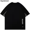 Tshirt streetwear unisex retro preppy stil lapptäcke t-shirt kort hylsa casual män hiphop lös t-shirt bomullstoppar tee 240315