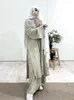 Ubranie etniczne Ramadan Arabskie kobiety Eid muzułmańskie dwa kawałki set Dubai koronkowy spódnica bluzki Musulman Zespół pasek plisowany spódnice