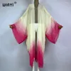 KIMONO Summer Gradient Color Beach Stroje dla kobiet pokrywka długa płaszcz Elegancki Africa Maxi Sukienka Boho Beachwear