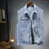 Gilets pour hommes printemps et automne loisirs lâche couple hommes veste gilet sans manches en plein air plusieurs poches vêtements de travail manteaux de cowboy tendance