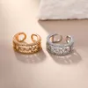 Neues Super -Spülfunkler Full Diamond Open Bridal Vielseitiger Kristallstil Leichter Luxusring