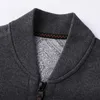 Camisolas masculinas Cardigan Lã Mens Camisola Luxo Cor Sólida Stand Collar Zippper Primavera Outono Computador De Malha Simples Homem Jaquetas