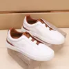 Leather Men's Genuine Italian New White Casual Non-slip Outdoor Comfortable Men Sneaker Sport Tennis Designer Shoes A3 8660