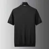 T-shirts pour hommes T-shirt tricoté en soie de glace haut de gamme pour hommes à manches courtes Tendance d'été Tête de cerf Embryon Col rond 2022 Nouvelles demi-manches lâches J240319