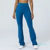 lu Yoga pantalon évasé dames taille haute coupe ajustée ventre ll pantalon à cloche montre les jambes longues Yoga Fitnes ll