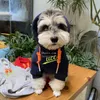 デザイナー犬の服プレミアムソフトコットンドッグパーカークラシックレター、寒い天気の犬アパレルフード付き冬のスウェットシャツ、猫、小さな犬S A996
