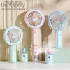 Elektriska fläktar Portable Mini Fan Firidifier USB Laddning Handhållen fläktvatten Spray Mist Fan Face Ång Luftkonditionering Kyl Fany240320