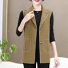 Gilets pour femmes Maman Western- Mode Costume Collier Gilet Manteau Femme d'âge moyen Printemps Automne Veste sans manches Mince portant un gilet dames