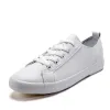 Flats lente nieuwe stijl platte canvas zachte pu witte schoenen vrouwelijke wilde literaire kant student comfortabele casual sportschoenen promotie