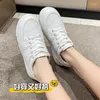 Vrijetijdsschoenen Mode Witte Dames Zwarte Kleur Bijpassende Ronde Neus Sneakers Comfortabele All-match Zacht Leer Sport