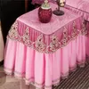 Jupe de Table, couverture en dentelle de couleur unie, tissu décoratif de qualité matelassé, anti-poussière multicolore, 50x60cm