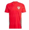 2024 Maillots de football du Pays de Galles JAMES BALE 24 25 Chemises de football galloises JOHNSON N.WILLIAMS RODON T.ROBERTS CABANGO LEVITT MOORE THOMAS Maillot kit enfant homme