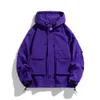 Purple Hoodie Jackets Men Windbreaker Jacket Hip Hop Solid Color Outdoor Sports Hooded Coats kläder 240307