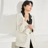 Damenanzüge, Tweed-Blazer, Vintage-Anzug aus schwarzer und weißer Wolle, elegante Business-Casual-Oberbekleidung aus Wolle, koreanische Bewertungen, viele Kleidungsstücke