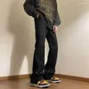 Herr jeans manliga cowboy byxor punk nit svarta byxor stor storlek för män blossade hip hop bootcut sommar koreansk mode retro staplad