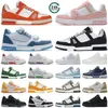 Virgil Trainer zapatillas de deporte de diseño Zapatos casuales Plataforma en relieve Virgil zapatos casuales negro blanco verde mezclilla lona superposiciones de cuero deportes al aire libre tenis