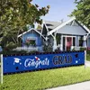 Party Decoration Graduation Banner Class Of 2024 Set With Blue Backdrop Yard Sign Congrats Grad Supplies For Graduates