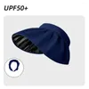 Cappelli a tesa larga Estate Borsette Parasole Donna Spiaggia all'aperto Morbido pieghevole Tappi a secchiello Protezione UV Doppio uso Cerchio per capelli Cappello da sole