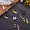 Spoons Stainless Steel Spoon Musical Notes Coffee Tea Stirring Ice Cream Dessert Tableware Kichen Accessories